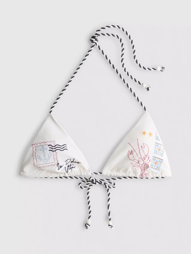Dolce – besticktes Triangel-Bikini-Oberteil