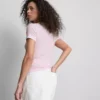 Doppellagiges T-Shirt mit Rundhalsausschnitt