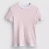 Doppellagiges T-Shirt mit Rundhalsausschnitt