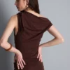 Drapiertes Jersey-Top mit einer Schulter