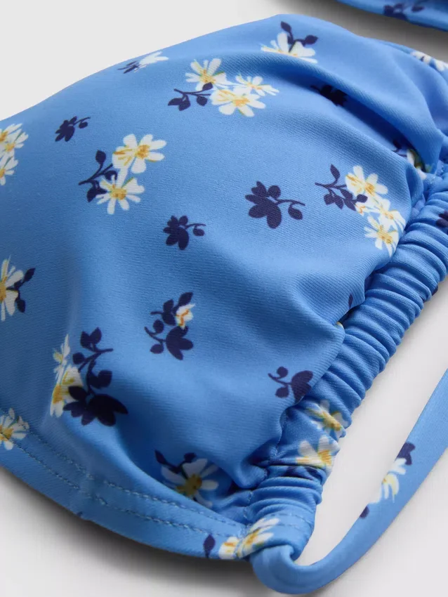 Dreieck-Bikini-Set mit seitlichen Bändern