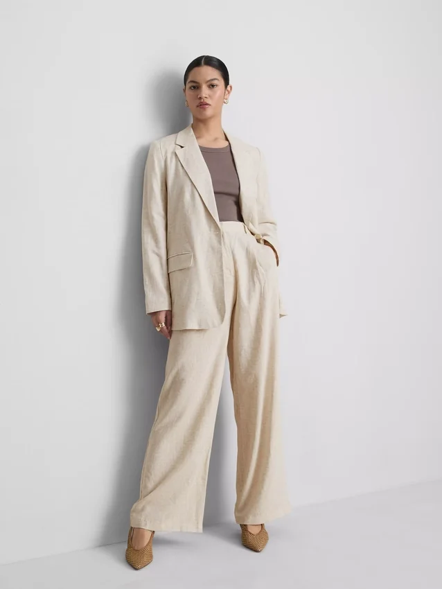 Einreihiger Blazer aus Leinenmischung