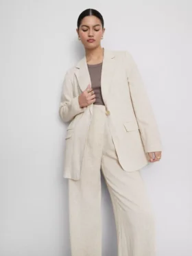 Einreihiger Blazer aus Leinenmischung