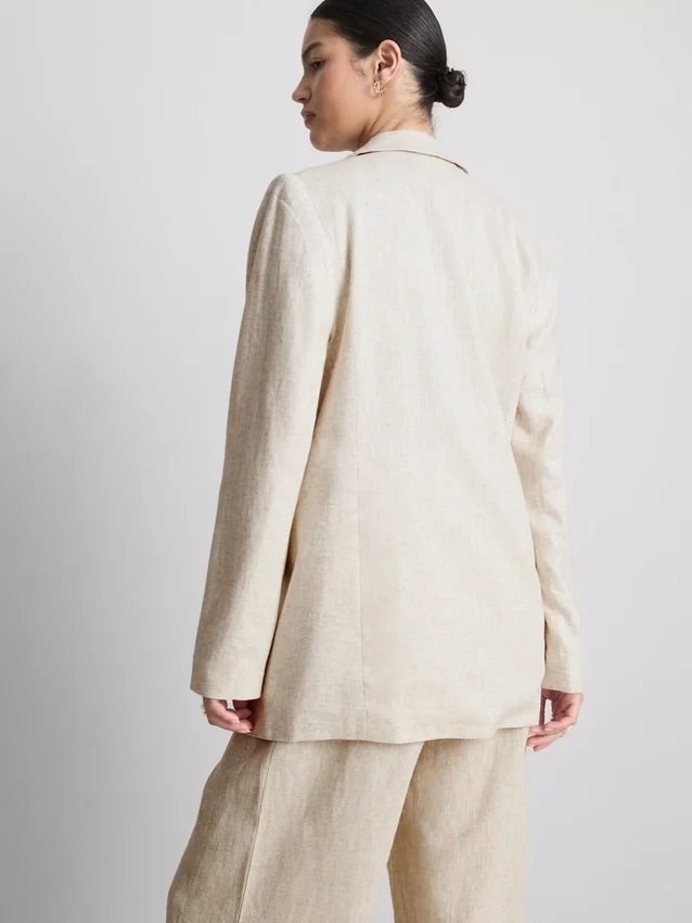 Einreihiger Blazer aus Leinenmischung