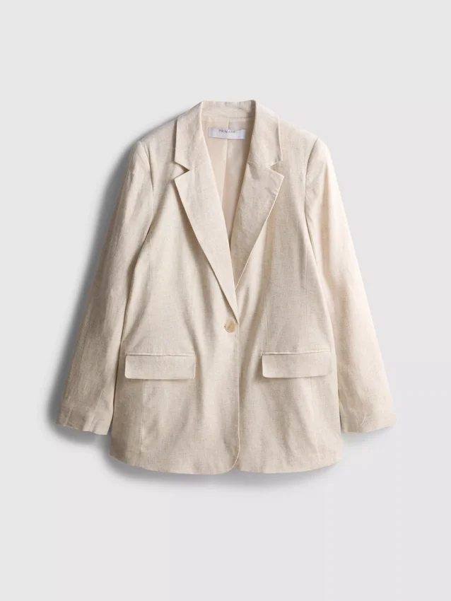 Einreihiger Blazer aus Leinenmischung