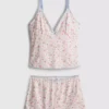Eng anliegendes Cami- und kurze Schlafanzug-Set