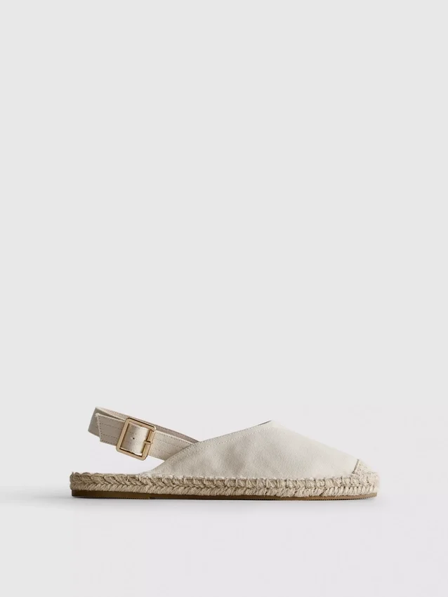 Espadrille-Sandalen mit Fersenriemen