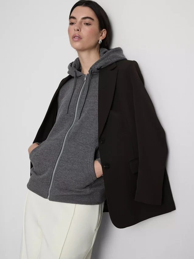 Essential Hoodie mit durchgehendem Reissverschluss