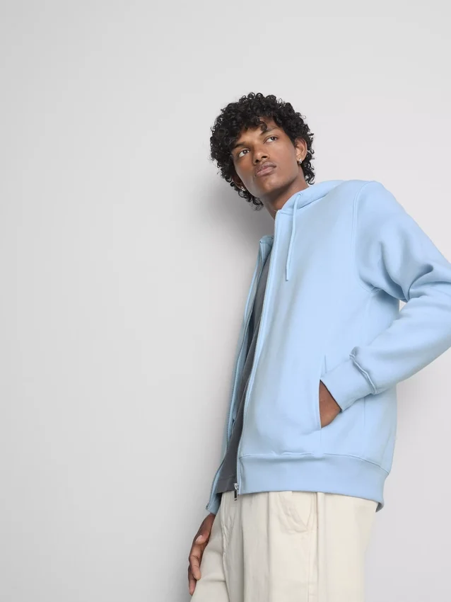 Essential Hoodie mit durchgehendem Reissverschluss