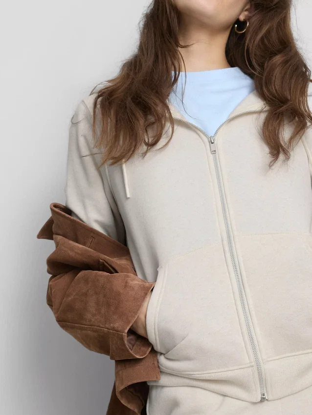 Essential Hoodie mit durchgehendem Reissverschluss