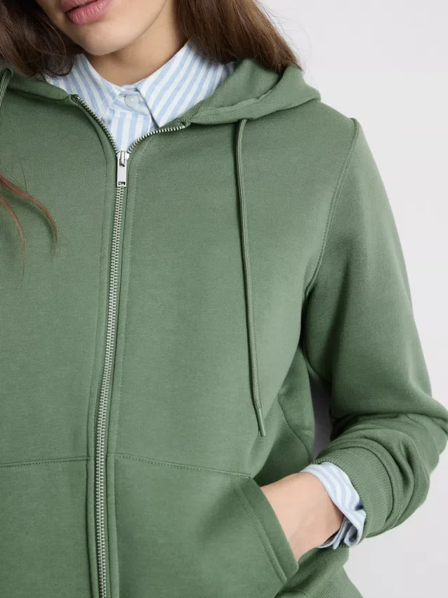 Essential Hoodie mit durchgehendem Reissverschluss