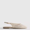 Flache Schuhe mit Strass und Fersenriemen