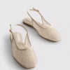 Flache Schuhe mit Strass und Fersenriemen