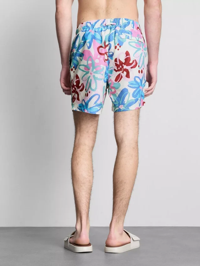 Floral graffiti shorts