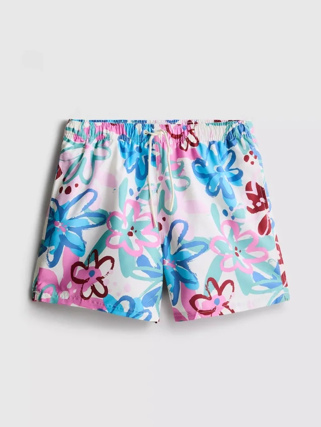 Floral graffiti shorts
