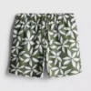 Floral swim shorts with drawstring