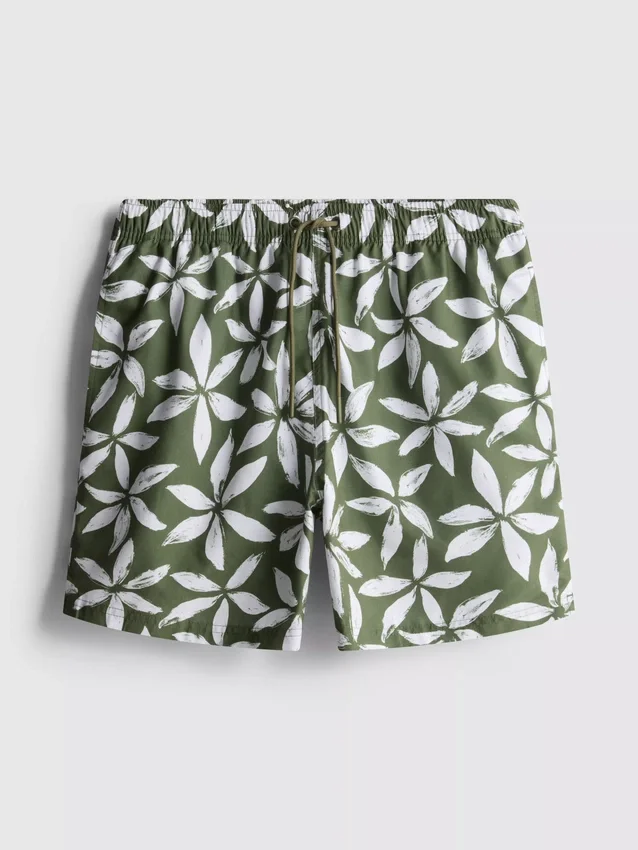 Floral swim shorts with drawstring