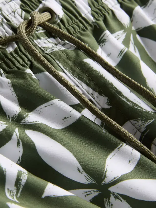 Floral swim shorts with drawstring