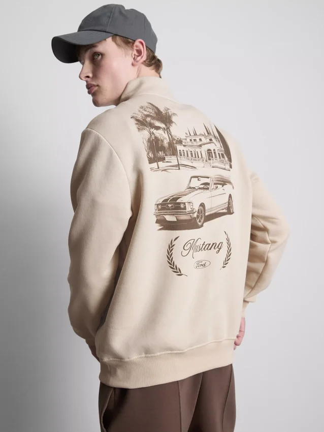 Ford Mustang Sweatshirt mit halbem Reissverschluss