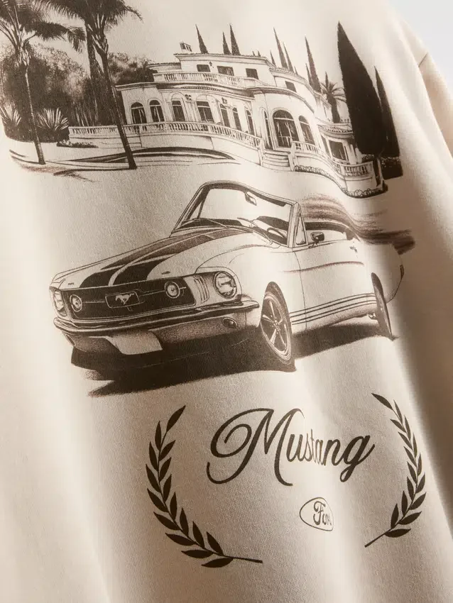 Ford Mustang Sweatshirt mit halbem Reissverschluss