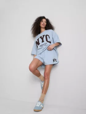 Freizeitshorts aus baumwollreichem Stoff im NYC-Stil