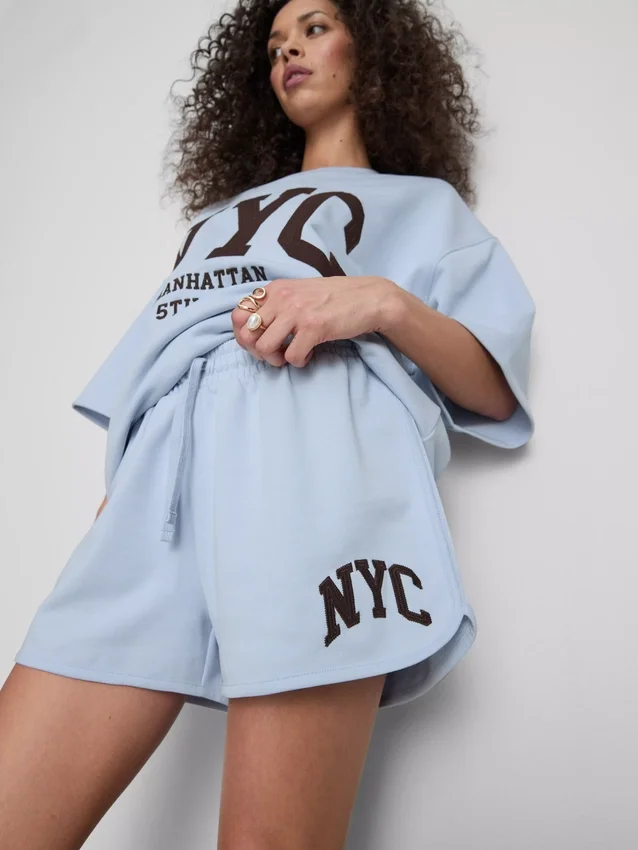 Freizeitshorts aus baumwollreichem Stoff im NYC-Stil