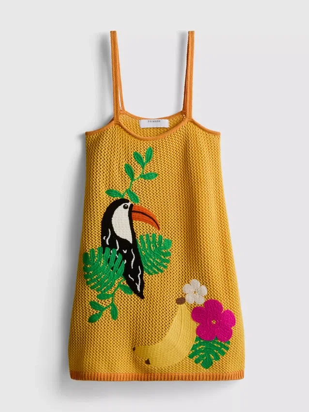 Gehäkeltes, besticktes Strand-Minikleid