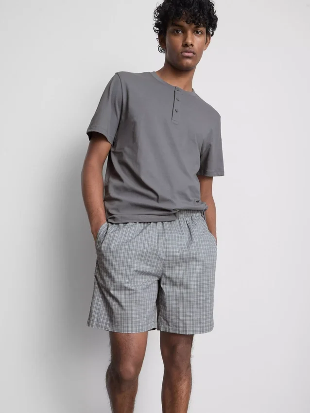 Gekarierte kurze Schlafanzug-Shorts