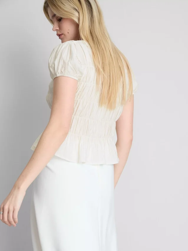 Gerafftes Kurzarm-Top