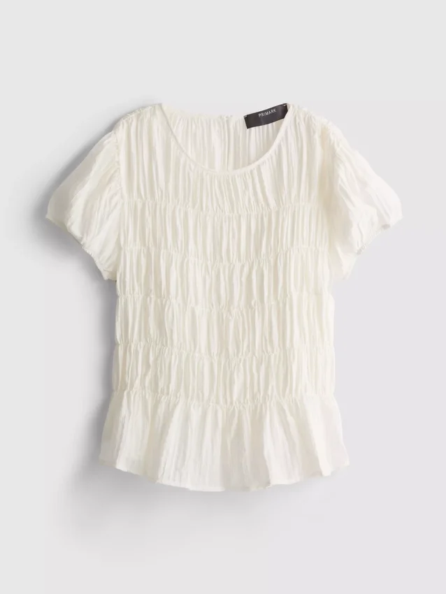 Gerafftes Kurzarm-Top