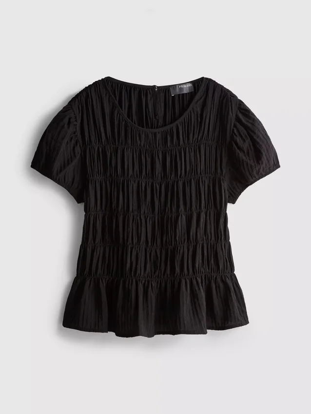 Gerafftes Kurzarm-Top