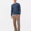 Gerippter Pulli mit Rundhalsausschnitt