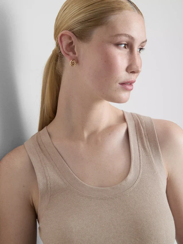 Geripptes Tanktop aus Baumwollmischung