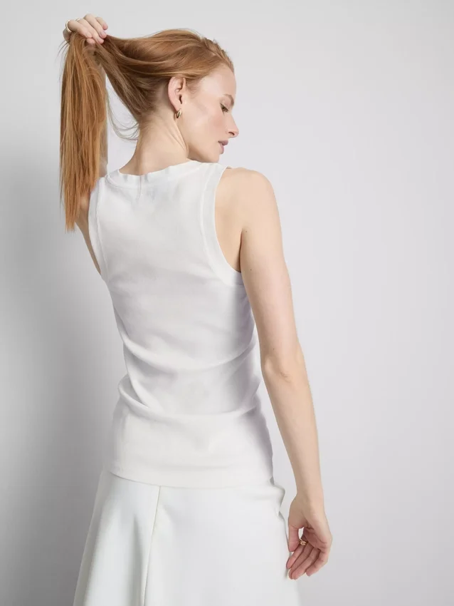 Geripptes Tanktop aus Baumwollmischung