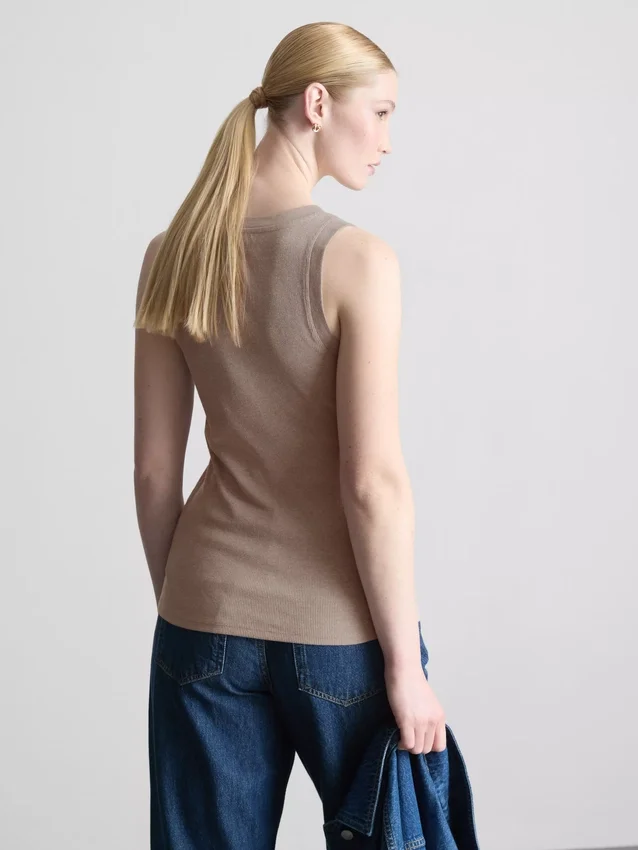Geripptes Tanktop aus Baumwollmischung