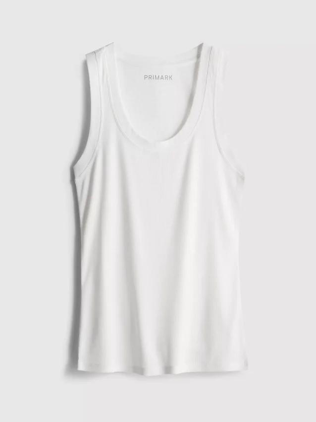 Geripptes Tanktop aus Baumwollmischung