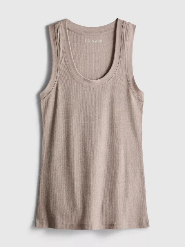 Geripptes Tanktop aus Baumwollmischung