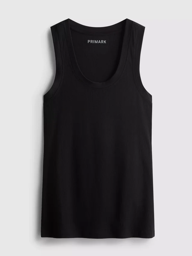 Geripptes Tanktop aus Baumwollmischung