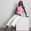 Geripptes Tanktop mit integriertem BH
