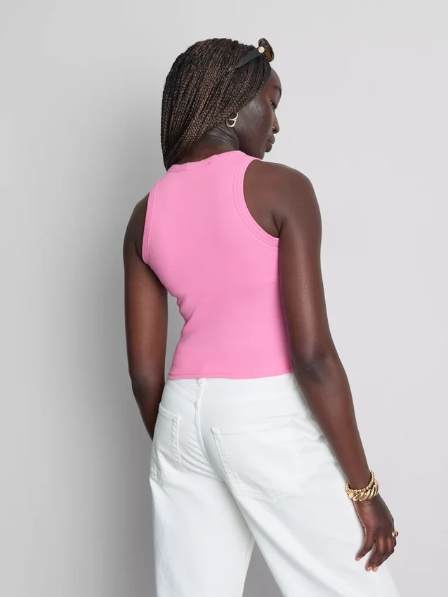 Geripptes Tanktop mit integriertem BH