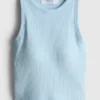 Geripptes Tanktop mit integriertem BH