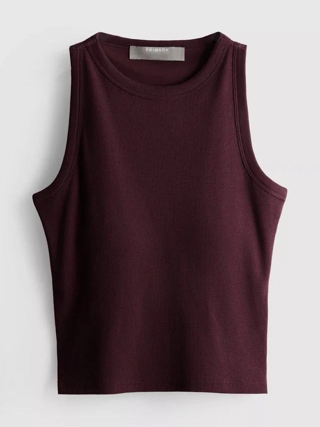 Geripptes Tanktop mit integriertem BH