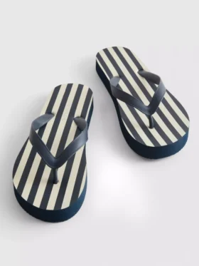 Gestreifte Flatform-Flip-Flops