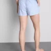 Gestreifte Oxford-Schlafanzug-Shorts aus Baumwolle