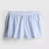 Gestreifte Oxford-Schlafanzug-Shorts aus Baumwolle