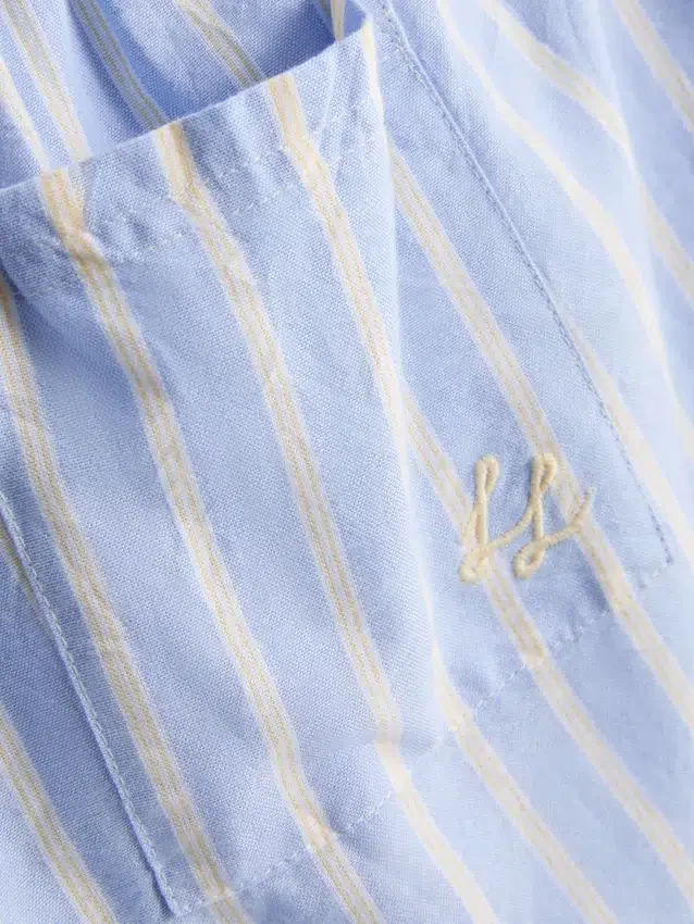 Gestreifte Oxford-Schlafanzug-Shorts aus Baumwolle
