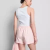Gestreifte Oxford-Shorts mit hoher Taille