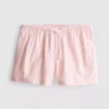 Gestreifte Oxford-Shorts mit hoher Taille