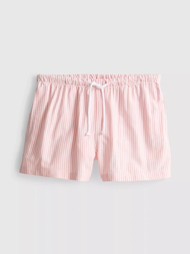 Gestreifte Oxford-Shorts mit hoher Taille