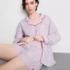 Gestreifte Schlafanzug-Shorts aus Baumwolle im «Room Service»-Stil